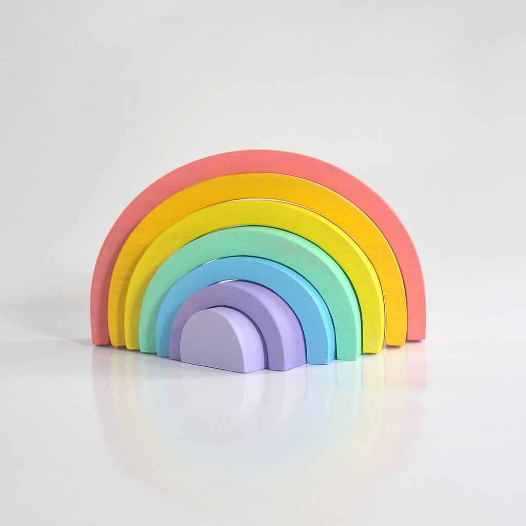 Wooden rainbow stacking