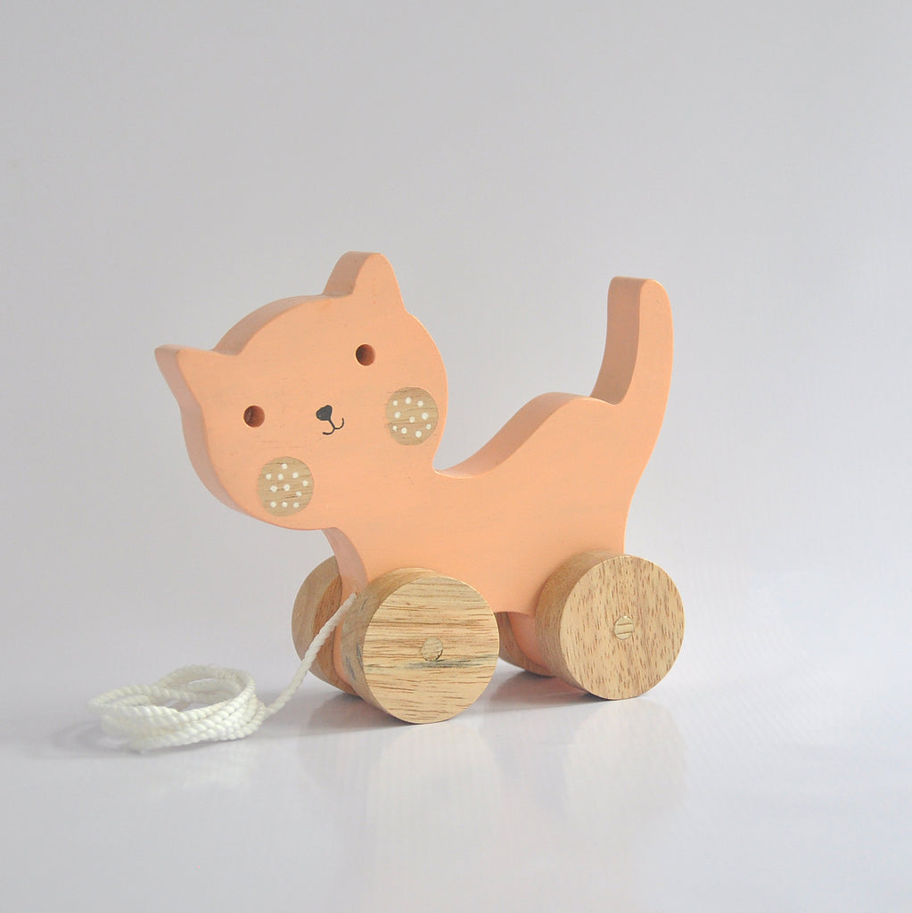 Cat wooden Pull Toy 