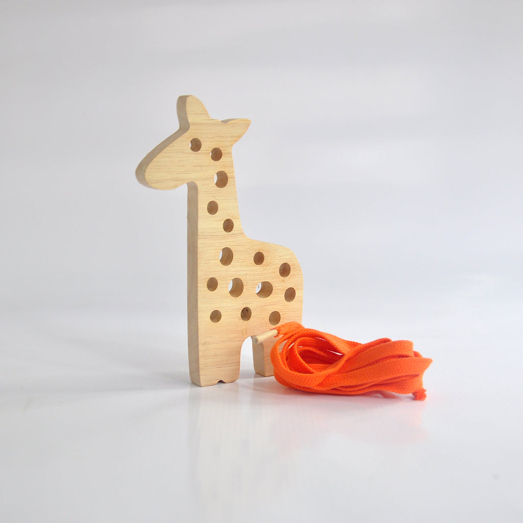 Wooden Giraffe lacing toy