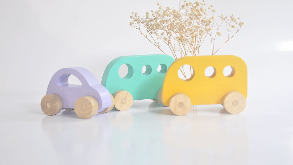 Wooden toy cars