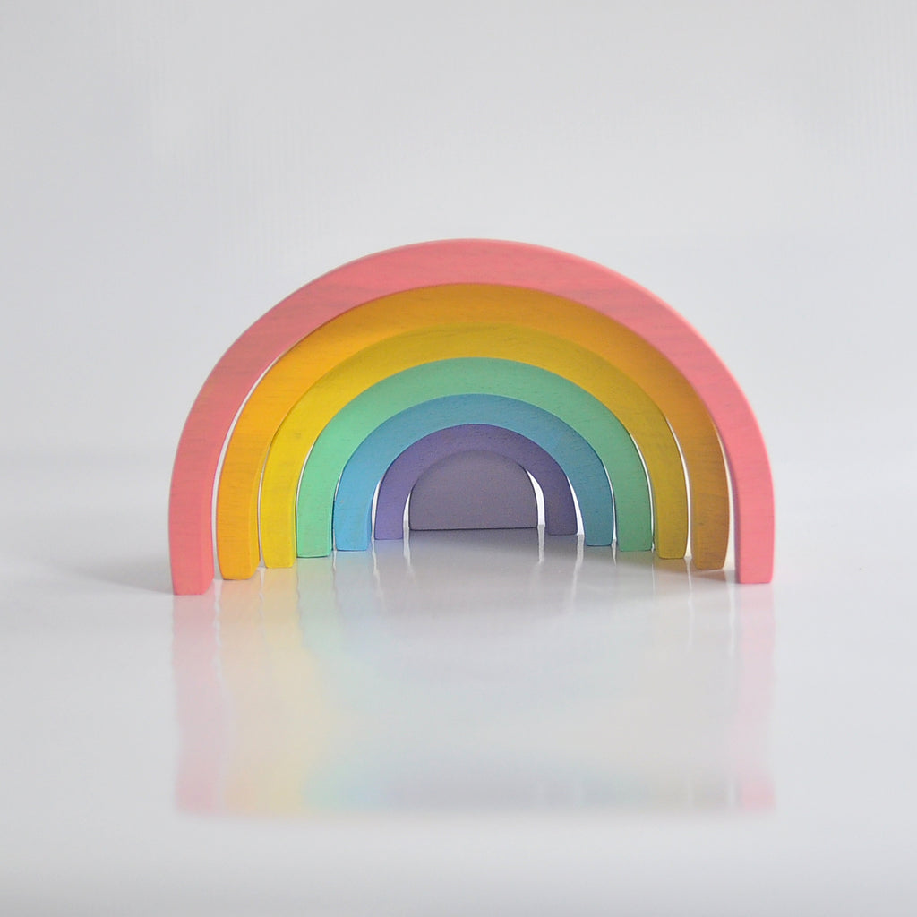 Wooden rainbow arches toy