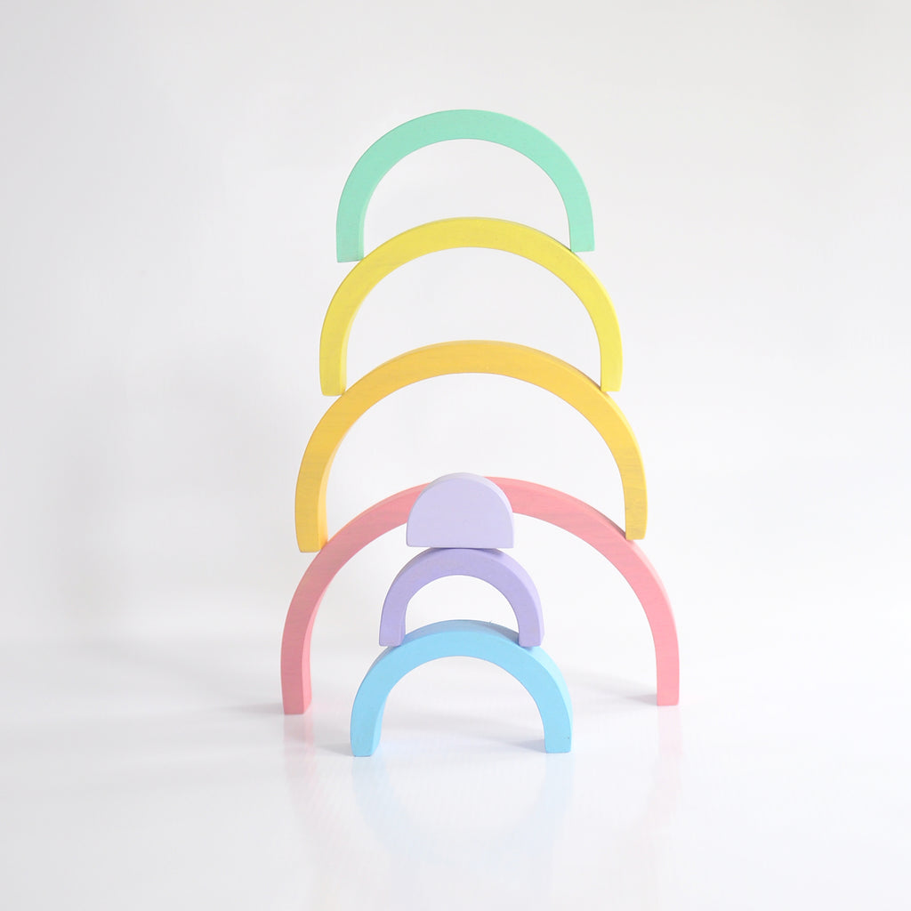 Wooden rainbow arches toy