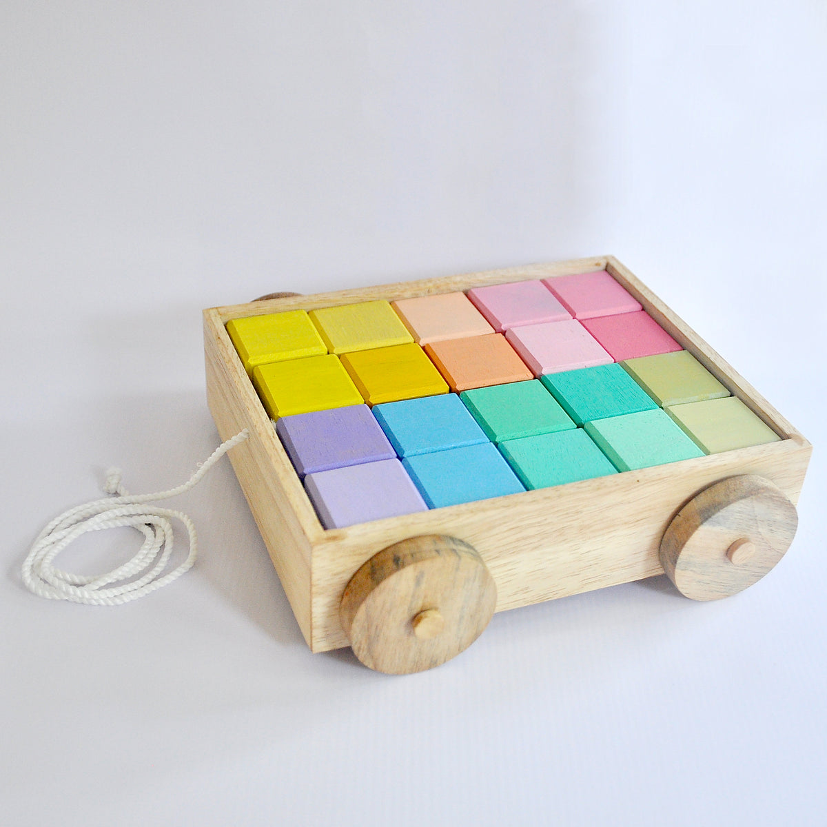 Wooden blocks and wooden cart – Oleeto Toys