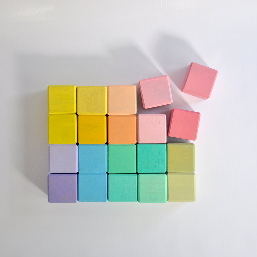 Wooden blocks and wooden cart