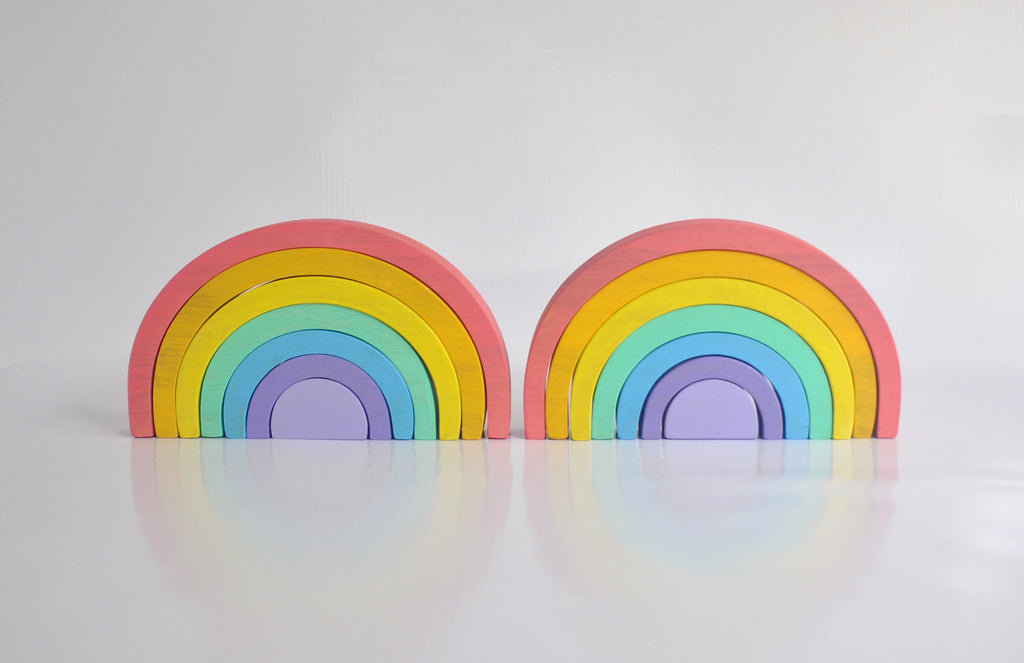 Wooden Rainbow Stacking Tunnel