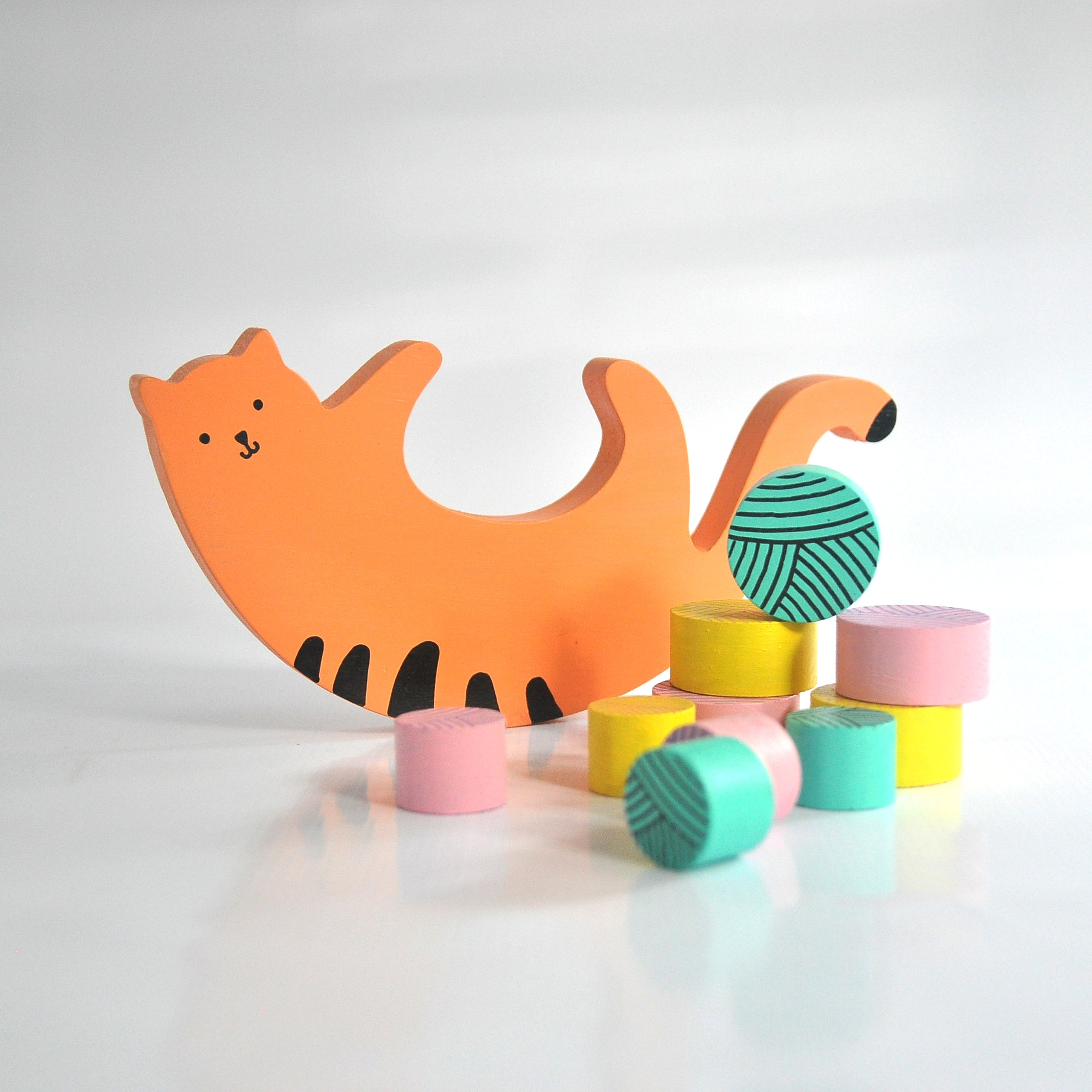 Wooden balance toy - Cat – Oleeto Toys